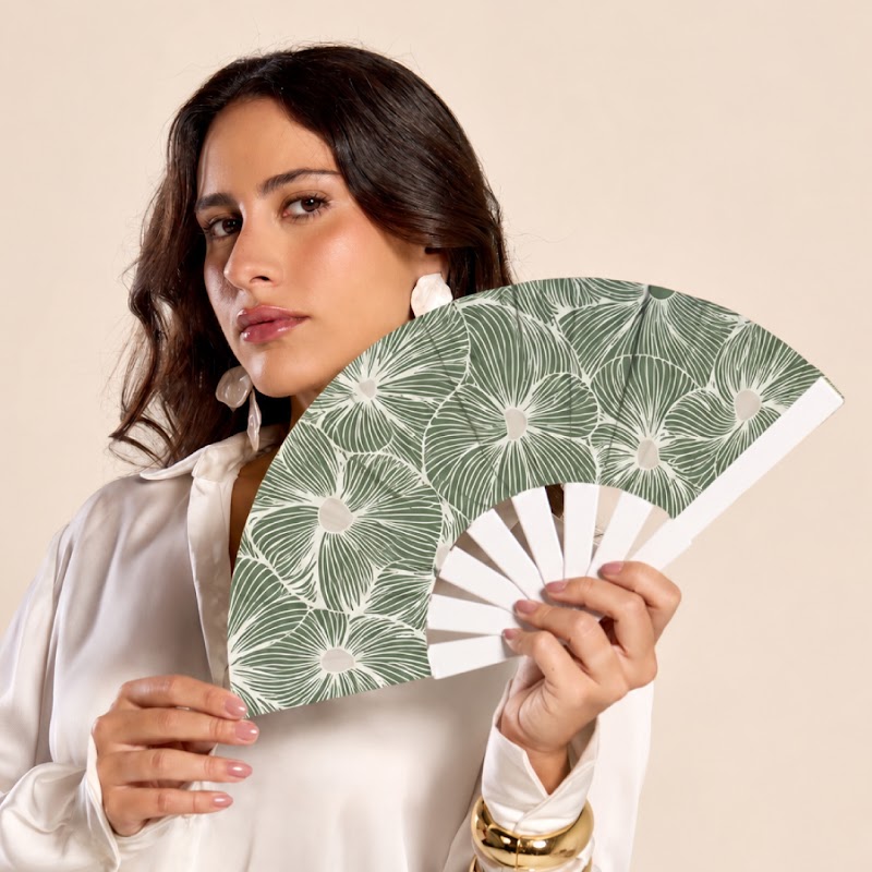 [NOR-ECO-PKT-FLW-VPA] Leque Flowers Lineal Verde Pastel Pocket